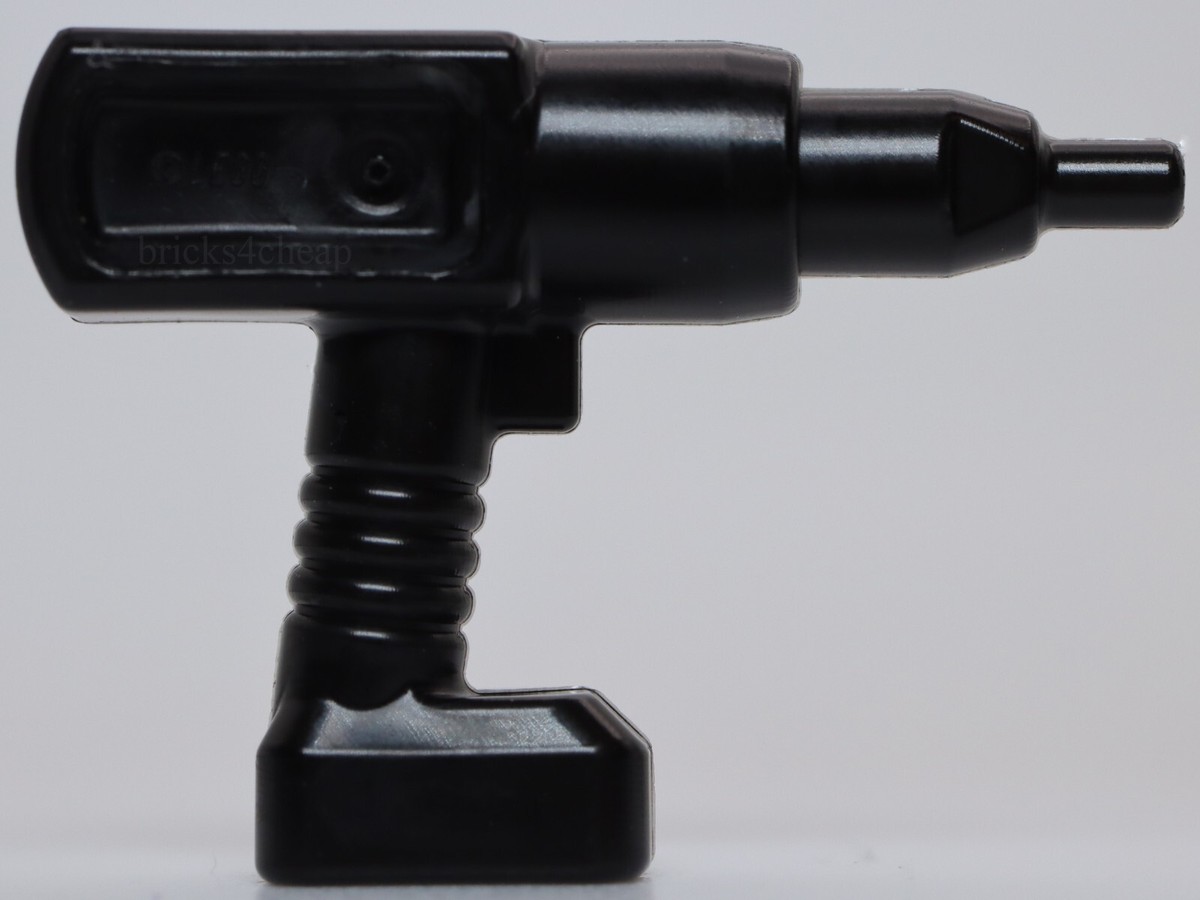 Lego Black Minifig Utensil Tool Power Drill Cordless Electric