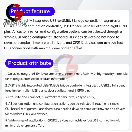 CP2112 Debug Board USB to SMBus I2C Communication Module For CCS811 Board Type-C - Picture 5 of 17