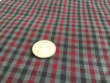 h2 1 yd x 44" Fabric Black Grey Maroon Checkered Home Decor