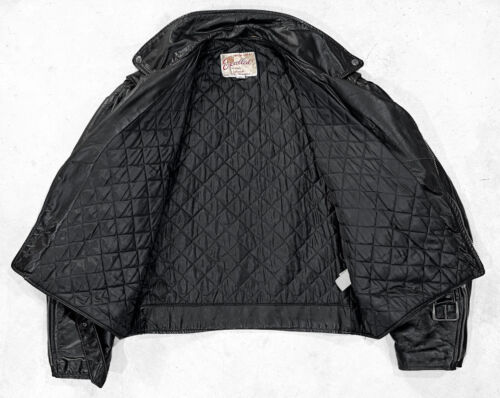 TOP Vintage Leder Biker Stepp gefüttert U.S.A. Made Jacke Herren 45 / XL - Bild 2 von 4