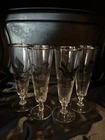 Set of 4 Vintage Silver Rimmed Pilsner Glasses Game Birds Waterfowl Silver Rim
