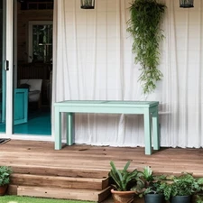 40" Outdoor Wood Porch Bench Garden Furniture for Backyard Park Seat