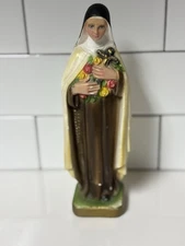 Vintage Chalkware St Therese of Lisieux Figurine Vtg *SEE PHOTOS*