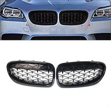 Front Kidney Grill Diamond Grille For BMW 5 Series F18 F10 2010-2017 2017