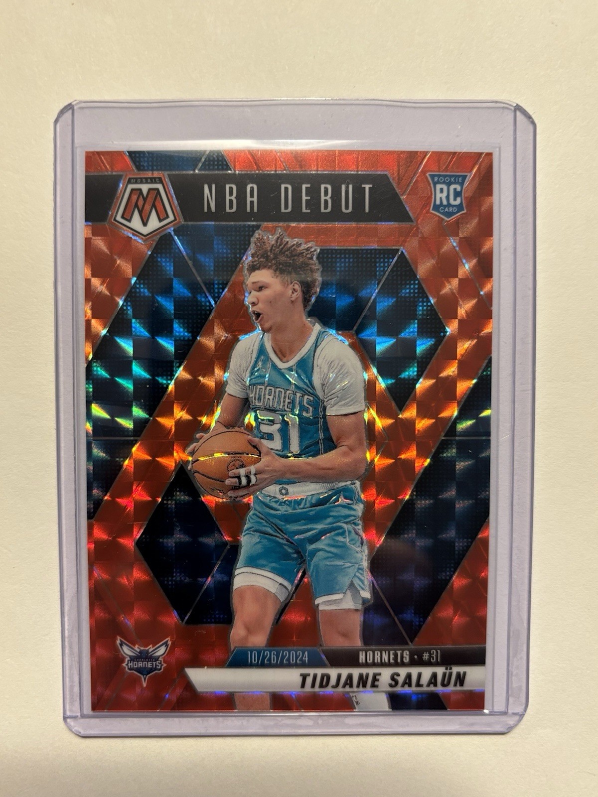 2024-25 Panini Mosaic Basketball Tidjane Salaun Orange Nba Debut /249 Hornets RC