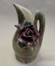 Vintage Australian Art Pottery - Delamere EC Jug with Rose / Maude Johnson