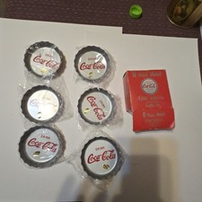 Lot de 6 sous-verres vintage en métal Coca-Cola - design bouchon bouteille de coke neuf dans sa boîte