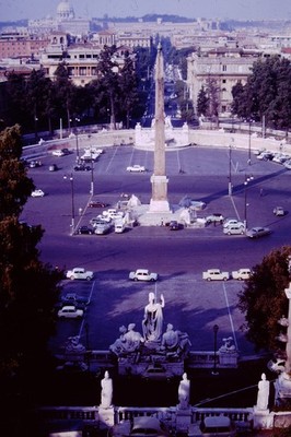 OCT 1967 Piazza del Popolo Rome, Italy Kodachrome  Slide BS-M