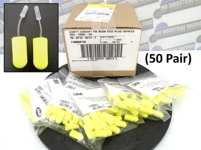 (50 Pair) 3M - 393-2000-50 - E-A-R Soft EARFIT FX Probed Test Ear Plugs - (NEW)