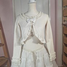 🤍 Angelic Pretty White Ruffle Bolero 🎀✨
