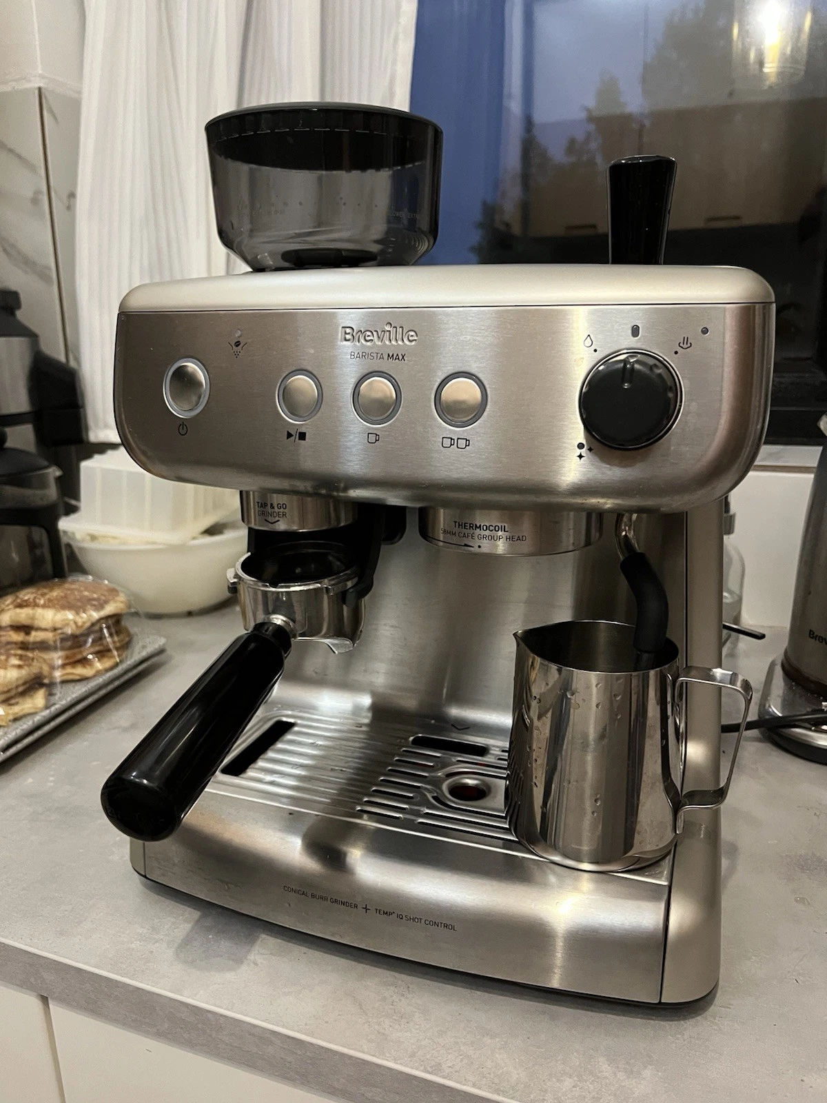 Breville Manual Coffee Machine Stainless Steel with Milk Frother