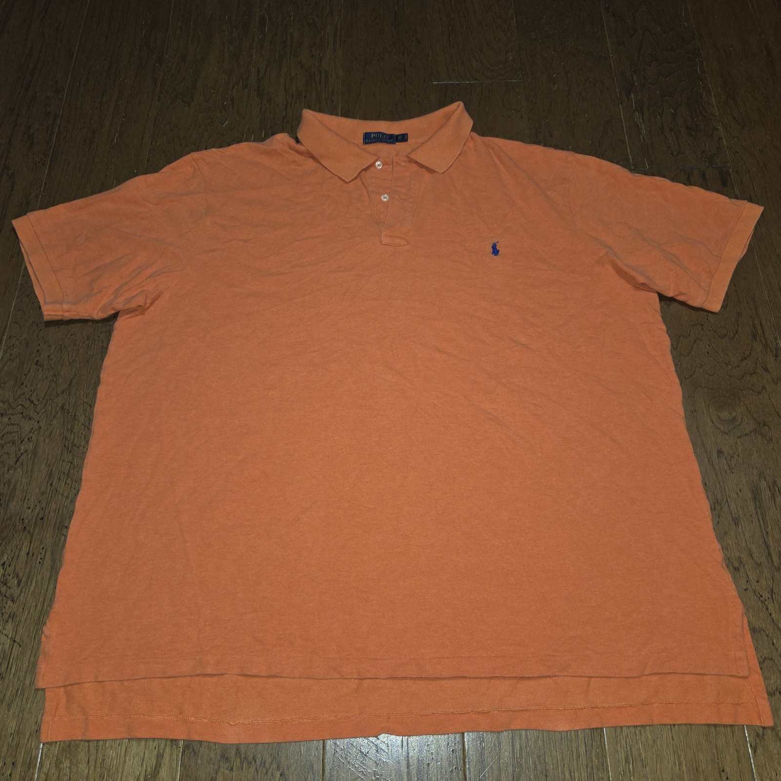 Polo Ralph Lauren camicia uomo 4XB grande arancione pony golf preppy casual cotone