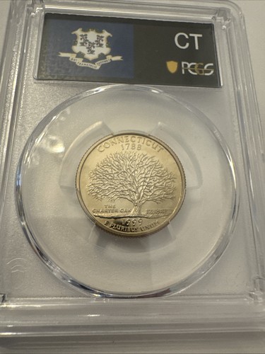 🥰1999 S Clad Connecticut State Quarter Proof PR70 DCAM PCGS Gold toning - Picture 3 of 6