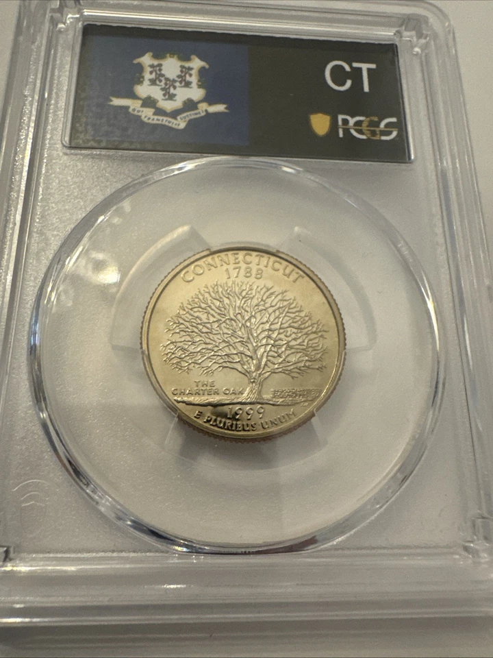 🥰1999 S Clad Connecticut State Quarter Proof PR70 DCAM PCGS Gold toning  - Image 3 of 4