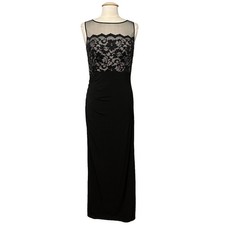 Eliza J Womens Dress 10 Black Jersey Nude Lined Lace Evening Event Whimsigoth