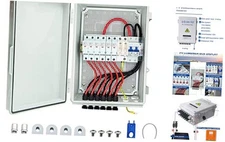  PV Combiner Box, 6 String Solar Combiner Box with 15A LED Fuse, Lightning 