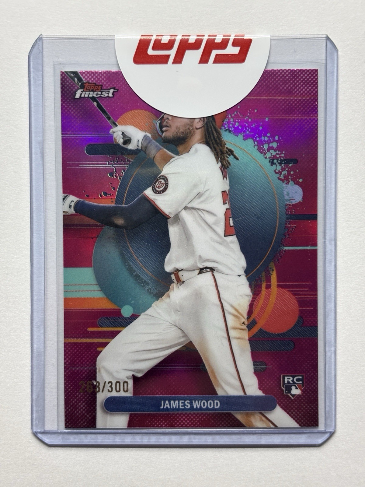 2025 Topps Finest JAMES WOOD RC Rookie Magenta Uncommon /300 Nationals