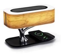 Bedside Lamp with Bluetooth Speaker and Wireless Charger,Stepless Dimming