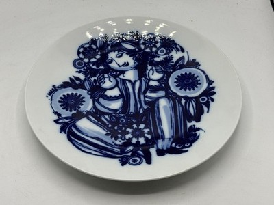 Rosenthal Björn Wiinblad Teller Frau mit Vogel Kunst Porzellan (53)