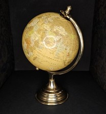 Vintage Rotating World Globe On Stand Office Desk Bookcase Ornament 