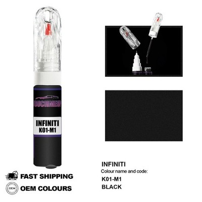 FÜR INFINITI SCHWARZ K01-M1 Touch Up Lackstift Pinsel Fix Kit Kratzer Chip Set