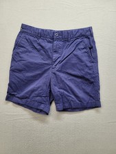 Uniqlo Men Short S Blue Cotton Chino Flat Front Casual Slash Pocket Classic Fit