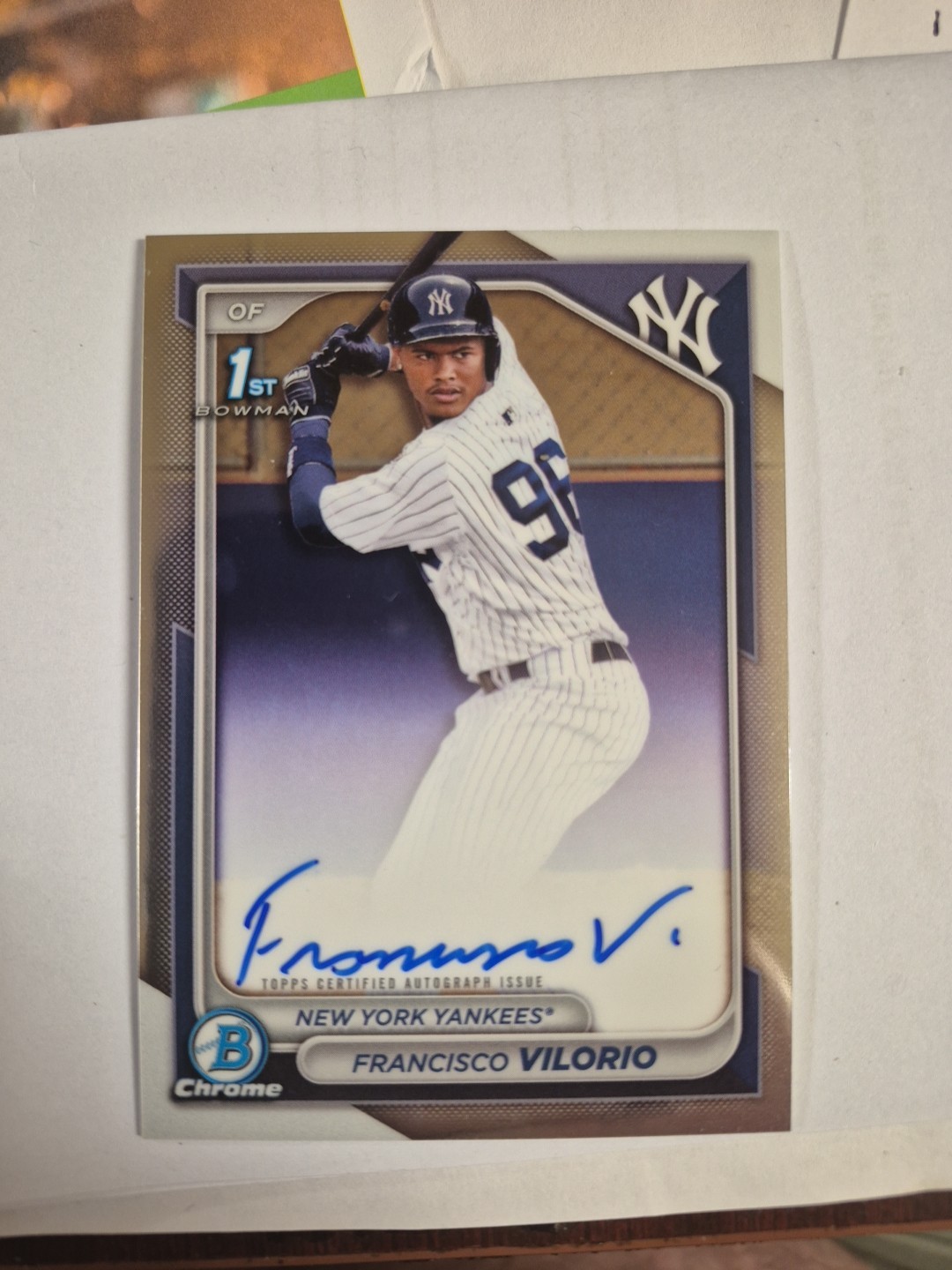 2024 Bowman Chrome Francisco Vilorio 1st Auto (RC) #CPA-FV Yankees