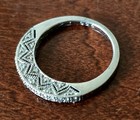 Diamond Wedding or Stack Band Sterling Silver 925 Vintage Milgrain Sz 7 — photo 3