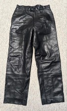 vintage 1990s leather LAMBSKIN black pants 32x32 soft supple MOTORCYCLE jeans