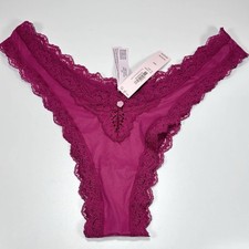 Victoria's Secret Dream Angels Brazilian Cheeky Panty Medium Red Lace Trim