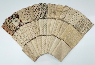 10 Fat Quarters Bundle Kansas Troubles Moda Fabrics Light Neutral Floral Cotton
