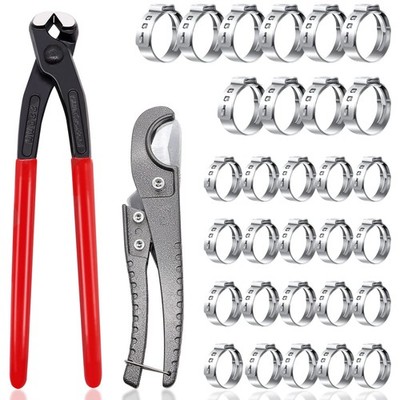 Tnisesm Pex Crimping Clamp Cinch Tool Kit with 20PCS 1/2-inch and 10PCS Black