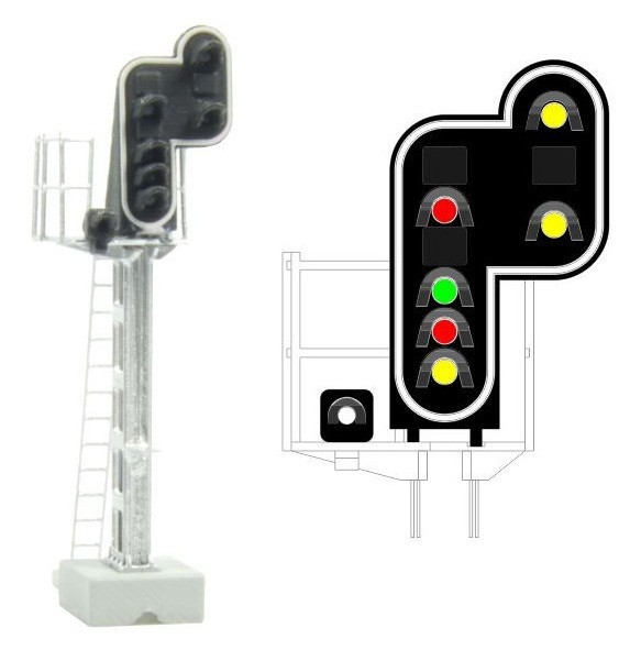 Signal 7 feux LED MAFEN 413213 pour animer les gares de votre maquette HO