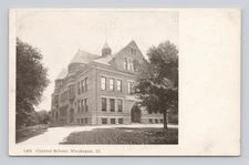 UDB Postcard WAUKEGAN, Illinois  "CENTRAL SCHOOL" Unposted