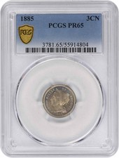 1885 Three Cent Nickel PR65 PCGS