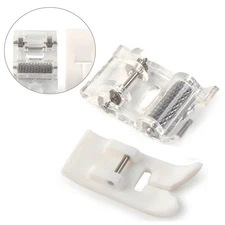 2 Pcs Roller Presser Foot And Non-Stick Zigzag Foot For Brother Singer