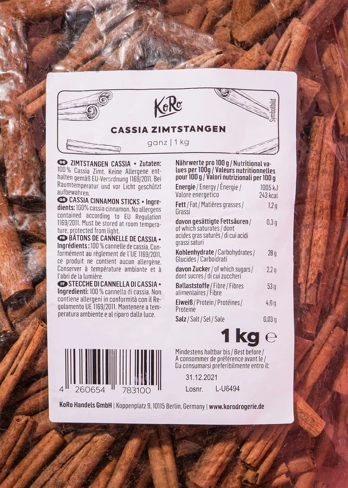KoRo | Cassia Zimtstangen 1 kg - Bild 4 von 4