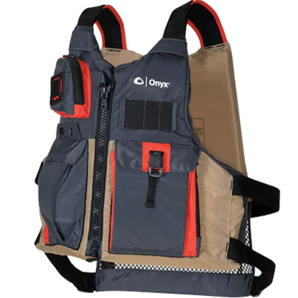 Type III Adult Tan Kayak Fishing Paddle Vest Adult Universal PFD