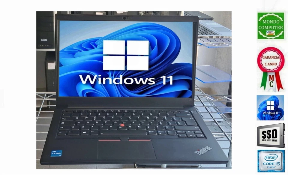 PORTATILE NOTEBOOK LENOVO E14 CPU INTEL CORE i5-1135G7 SSD WINDOWS 11 - Immagine 2 di 2