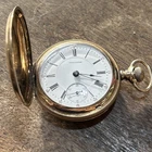 1903 Waltham Hunter Pocket Watch Antique 14k Gold Filled 18S 17J Running Nice
