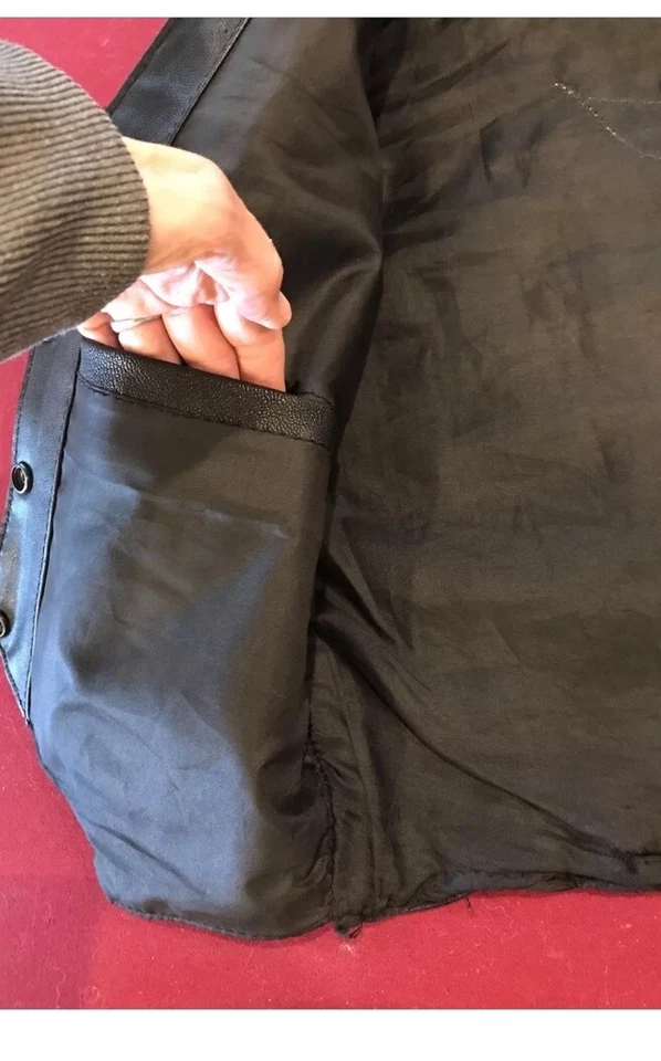 Harley Davidson черный кружевной кожаный жилет сердце крылья нашивка жилет мотоциклиста женщин - Изображение 4 из 4