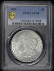 1896-P $1 Morgan Silver Dollar PCGS AU 58