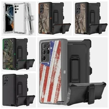 For Samsung Galaxy S23  S23 +   S23 Ultra Defender Rugged Case With Belt Clip