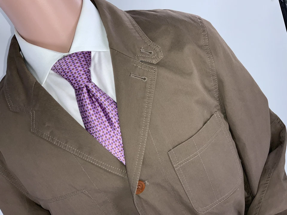 Ben Sherman Blazer Jacket XXL Brown Cotton 3B 1V Func Cuffs LNWOT YGI D3-44 - Image 3 of 4