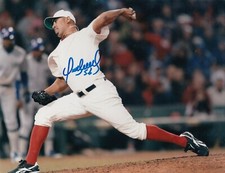 FRANKLIN MORALES  BOSTON RED SOX   ACTION SIGNED 8x10