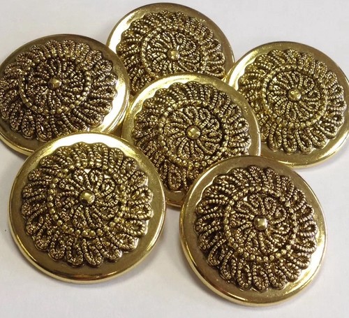 60L/38 mm Riesiger Goldeffekt Klassischer Schaft Knopf 6er Pack Elfen Outfit Knöpfe - Bild 2 von 3