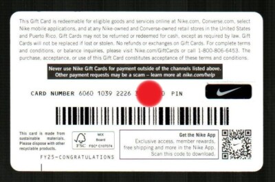 NIKE Congratulations, Just Do It 2025 Gift Card $0