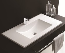900mm Bathroom Rectangular Cabinet Mounted Basin Modern Ceramic Sink Wash Bowl 