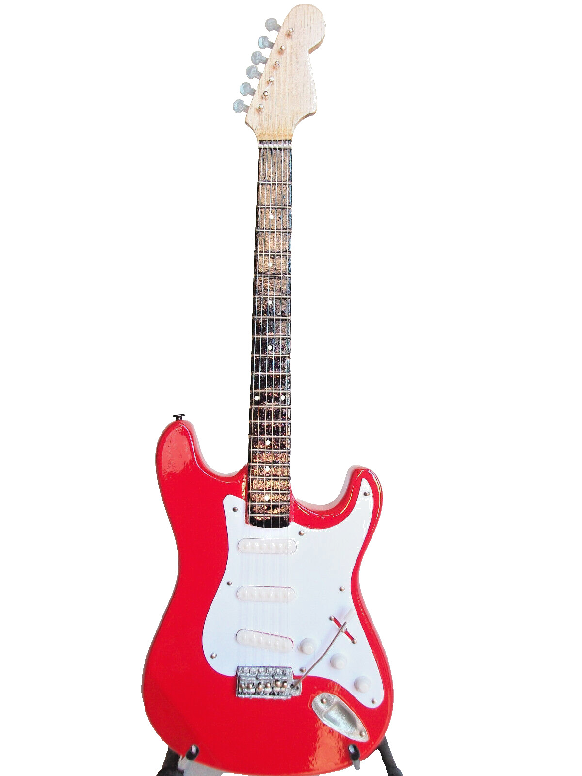 Guitare miniature Fender Stratocaster rouge Dire Straits finition laquée luxe