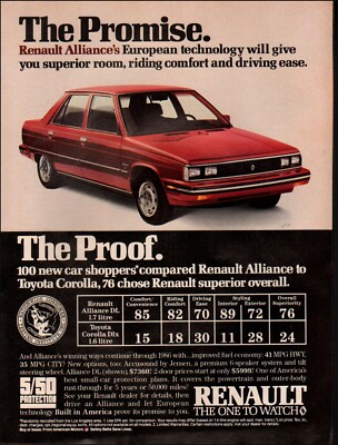 1976 Vintage ad RENAULT Alliance retro Car auto Vehicle Red photo
